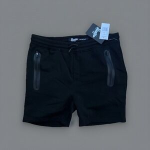 Brooklyn Cloth Knit Shorts Kids XL 18/20 Black NEW BSY8172F Tech Zip Pockets